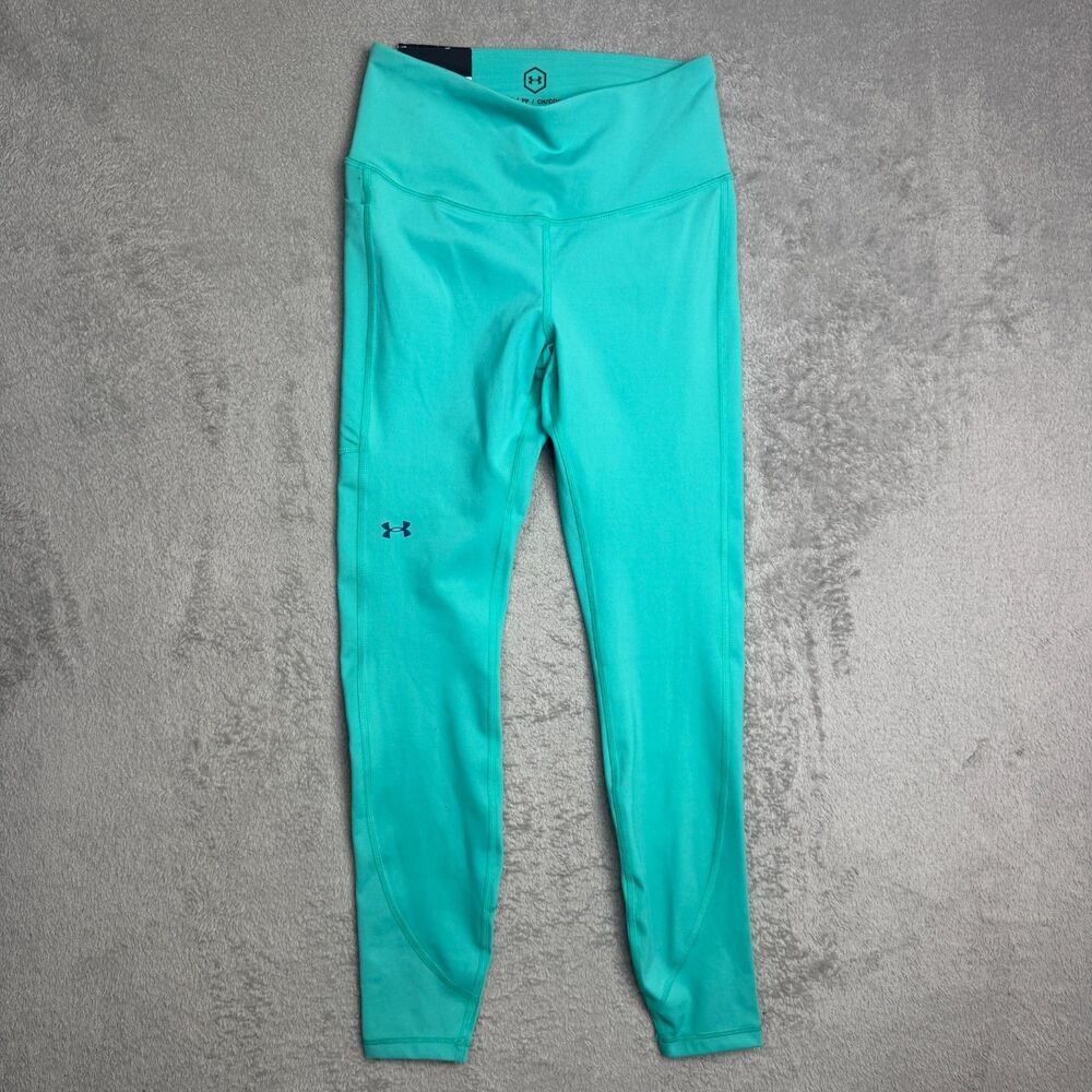 Under Armour Rush Heatgear Leggings Womens Small Turquoise Compression High Rise
